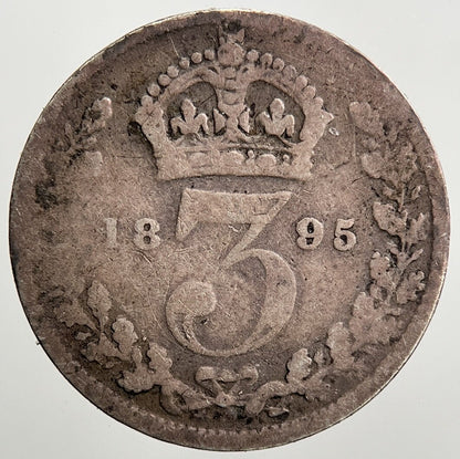 1895 Veiled Head Victoria Threepence Silver Coin | Collectable Grade | a920