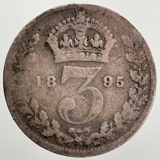 1895 Veiled Head Victoria Threepence Silver Coin | Collectable Grade | a920
