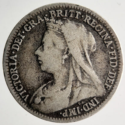 1900 Veiled Head Victoria Threepence Silver Coin | Collectable Grade | a4030