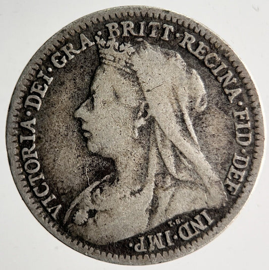 1900 Veiled Head Victoria Threepence Silver Coin | Collectable Grade | a4030