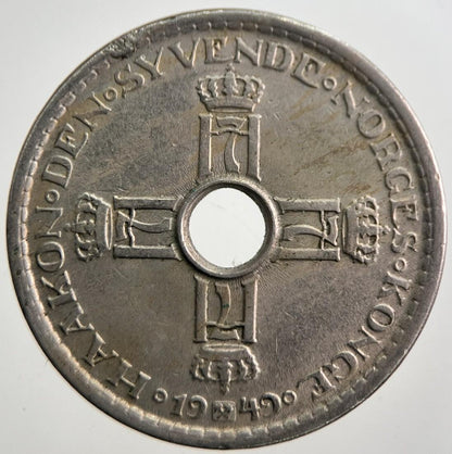 1949 Norway 1 Krone Coin | Fine Collectable Grade | a7687
