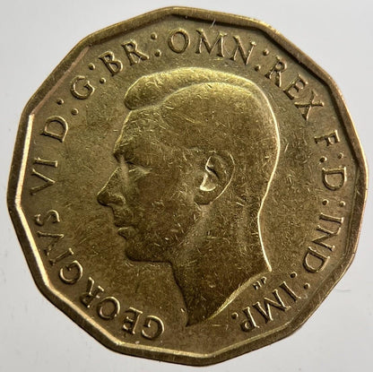 1942 British Brass Threepence Coin | Fine Collectable Grade | a7355