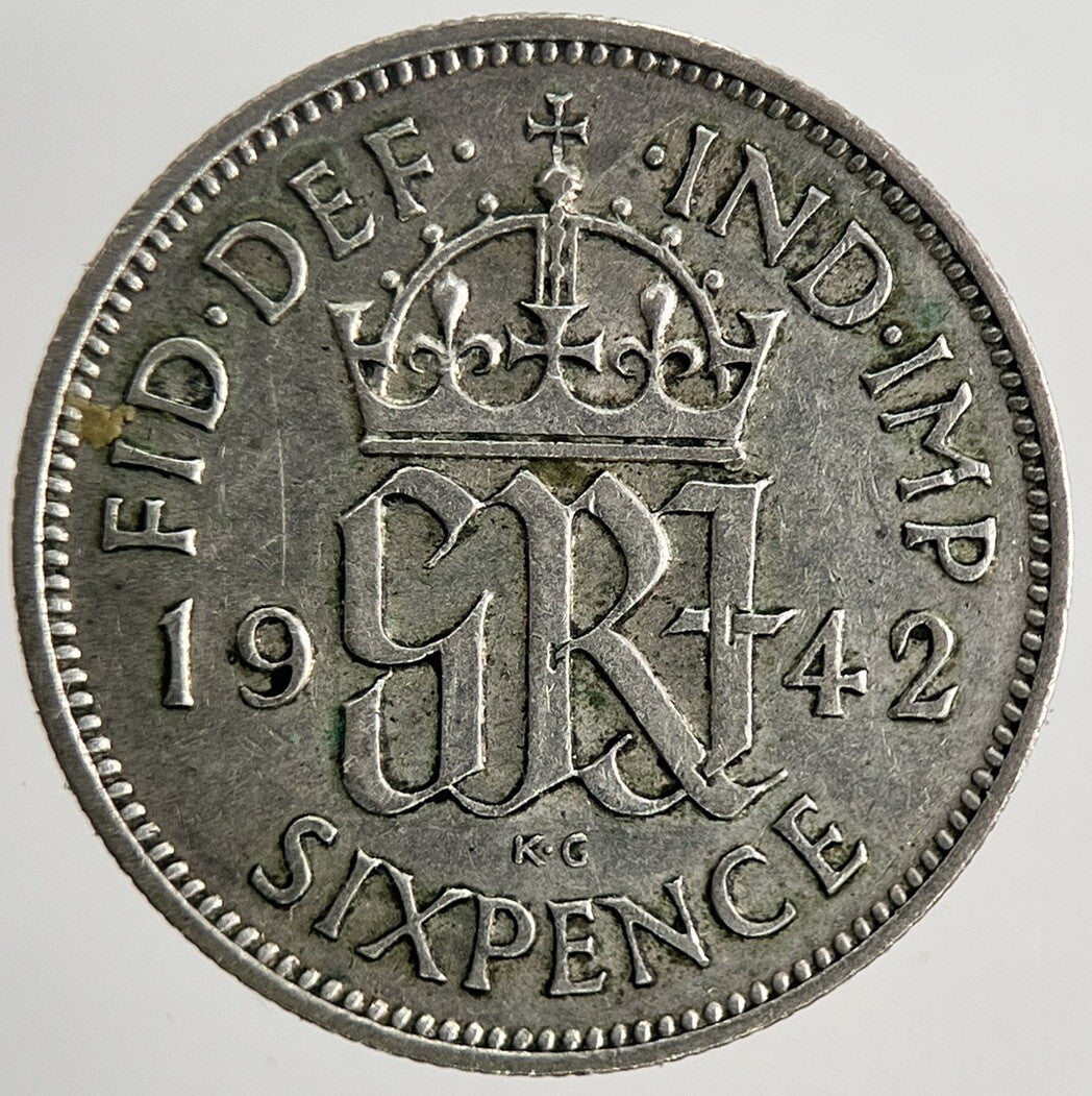 1942 George VI British Sixpence Silver Coin | Fine Collectable Grade | a5245