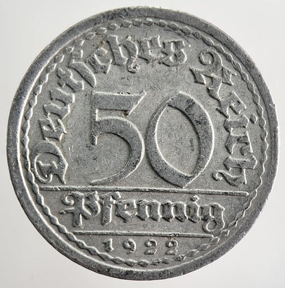 1922-A Germany 50 Pfennig Coin | Collectable Grade