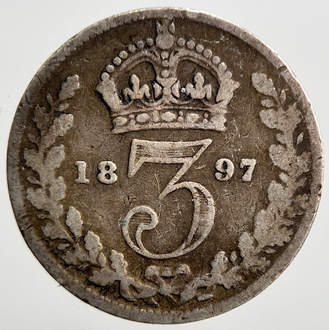 1897 Veiled Head Victoria Threepence Silver Coin | Collectable Grade