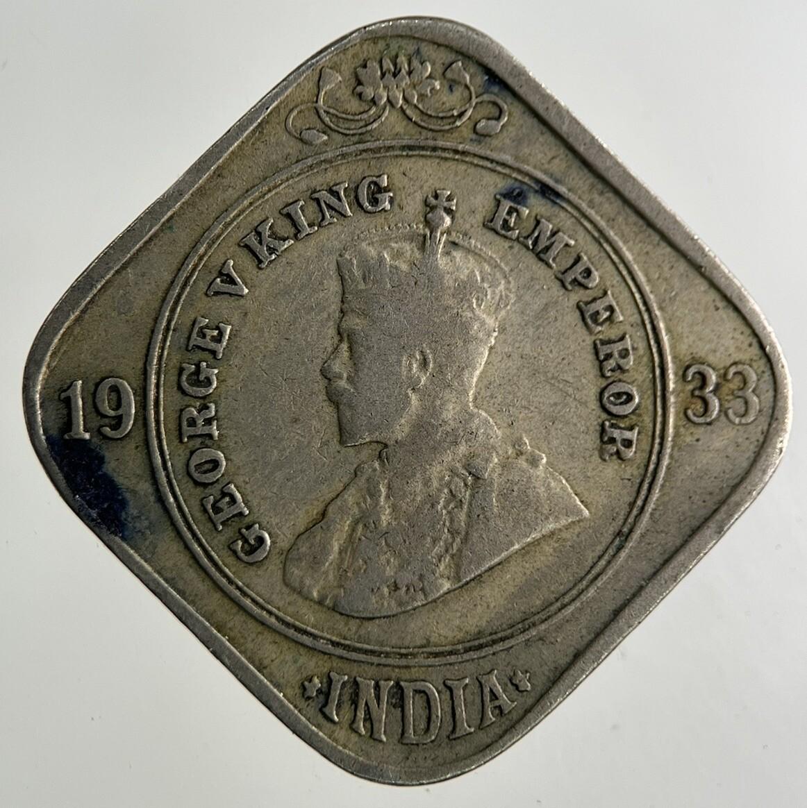 1933 India 2 Annas Coin | Collectable Grade