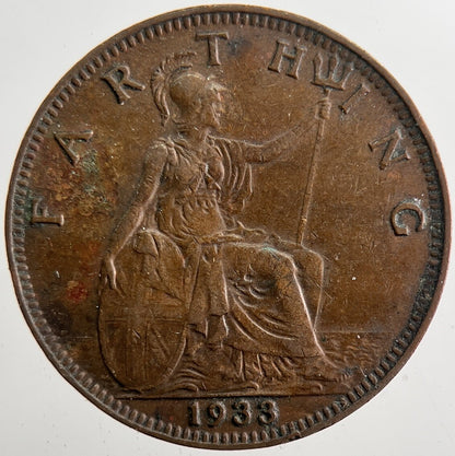 1933 George V Farthing Coin | Very High Grade | a7385