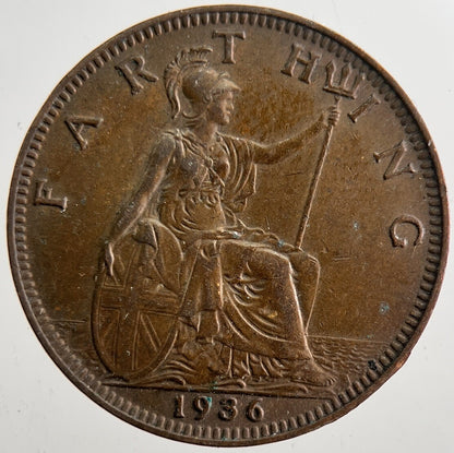 1936 George V Farthing Coin | Very High Grade | a7386