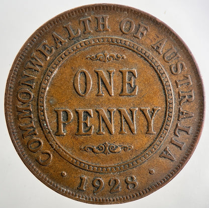 1928 Australia One Penny Coin | Fine Collectable Grade | a9473
