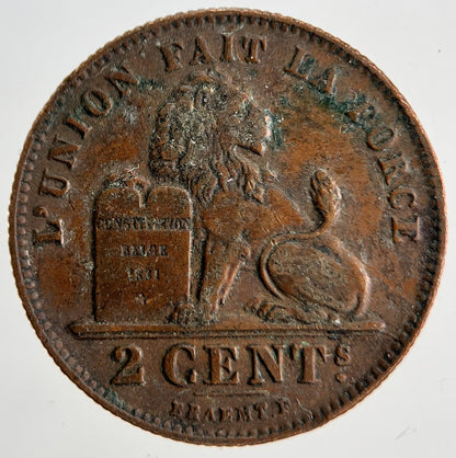 1912 Belgium 2 Cents Coin | Very High Grade