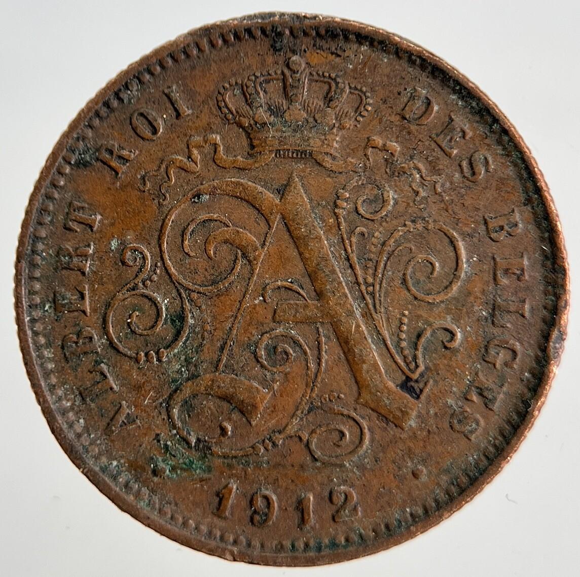 1912 Belgium 2 Cents Coin | Very High Grade