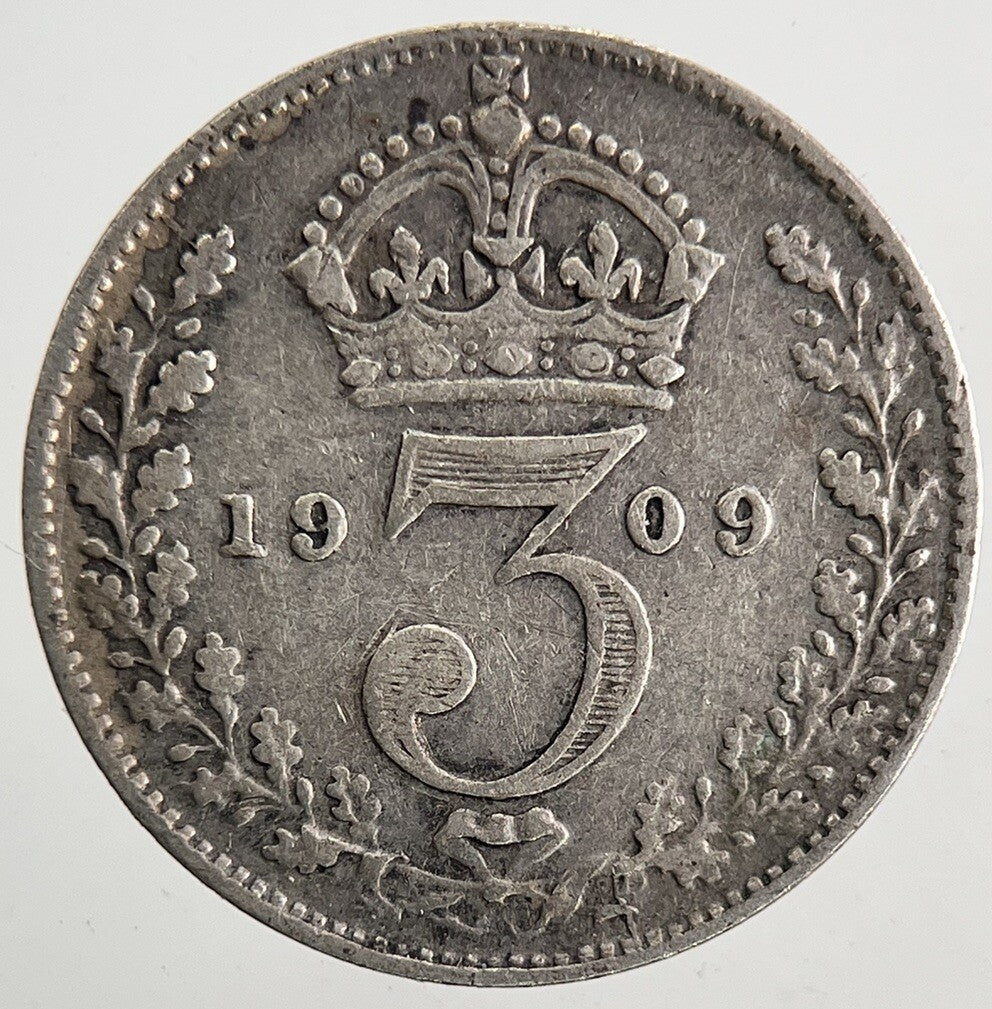 1909 Edward VII Threepence Silver Coin | Fine Collectable Grade | a9841