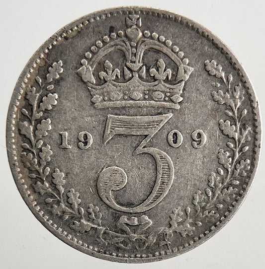 1909 Edward VII Threepence Silver Coin | Fine Collectable Grade | a9841