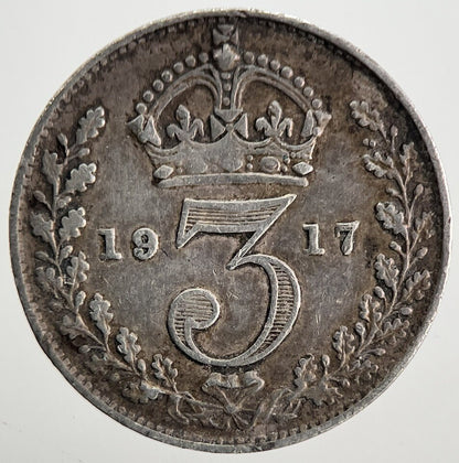 1917 George V Threepence Silver Coin | Fine Collectable Grade | a9822