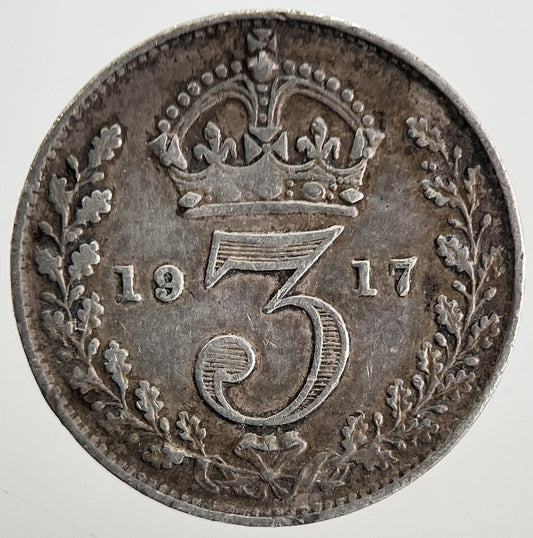 1917 George V Threepence Silver Coin | Fine Collectable Grade | a9822