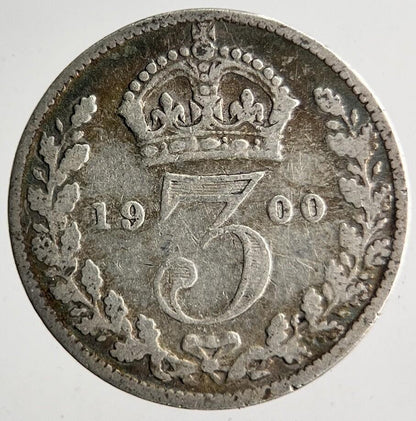 1900 Veiled Head Victoria Threepence Silver Coin | Collectable Grade | a4034
