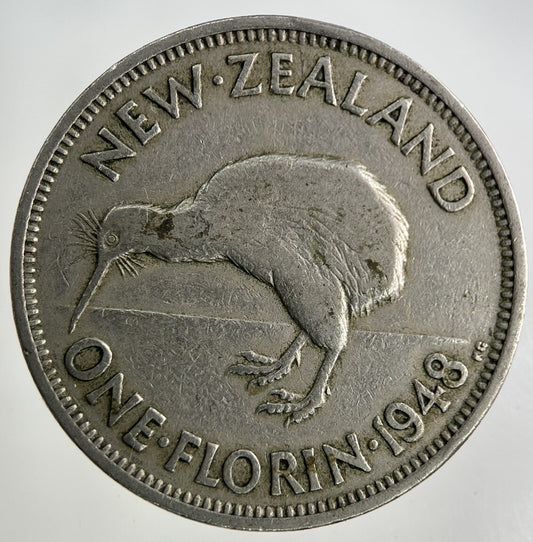 1948 New Zealand Florin Coin | Fine Collectable Grade