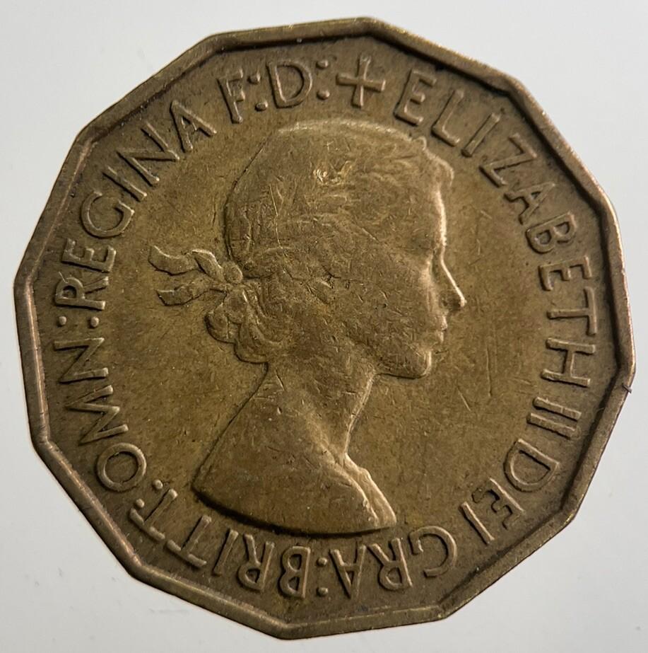 1953 British Brass Threepence Coin | Fine Collectable Grade | a7713