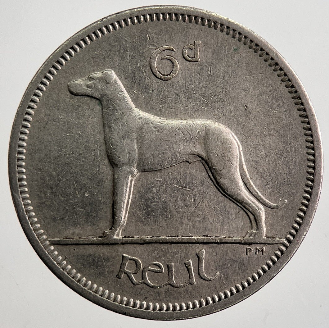 1962 Irish Dog Sixpence Coin | Very High Grade | a7457
