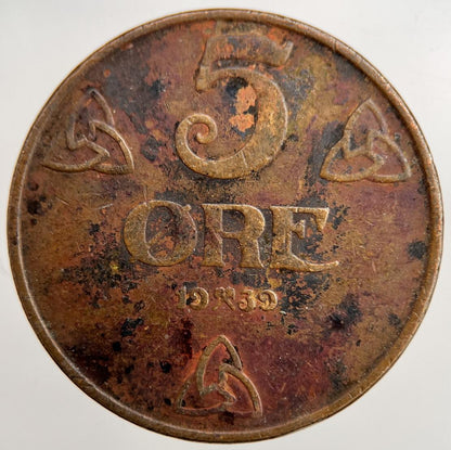 1939 Norway 5 Ore Coin | Collectable Grade