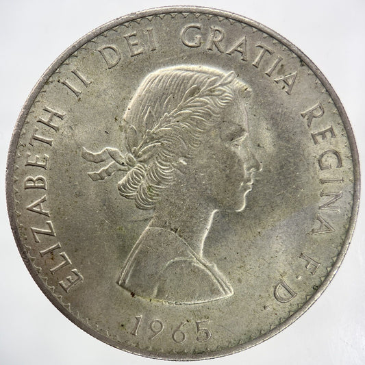 1965 Elizabeth II 2nd Churchill Crown British Coin | Very High Grade | a3877