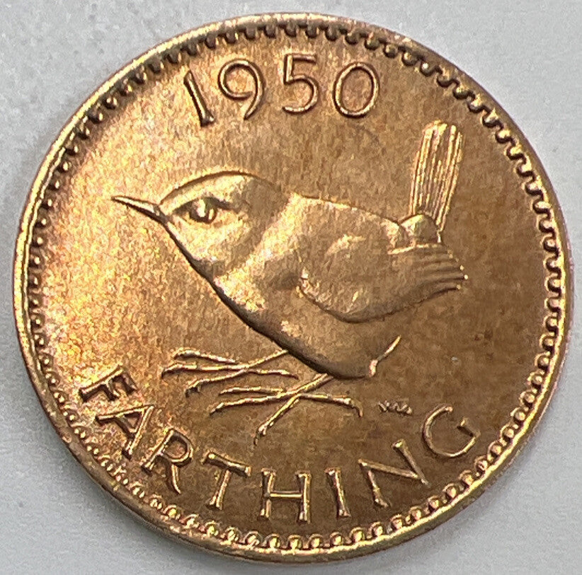 1950 Farthing | British Copper Coin | Extra Fine Grade | a409