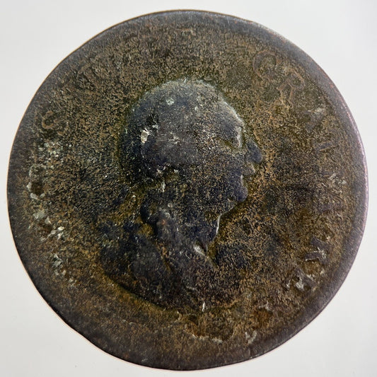 1799 George 3rd III Half-Penny British Coin | Worn Grade | a7519