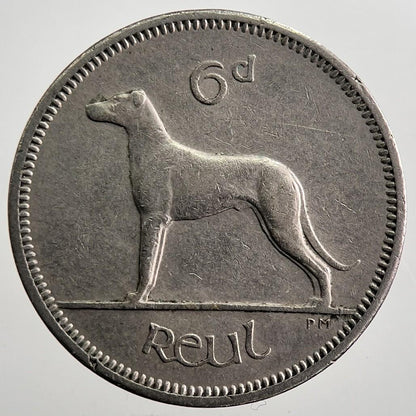1963 Irish Dog Sixpence Coin | Very High Grade | a7458
