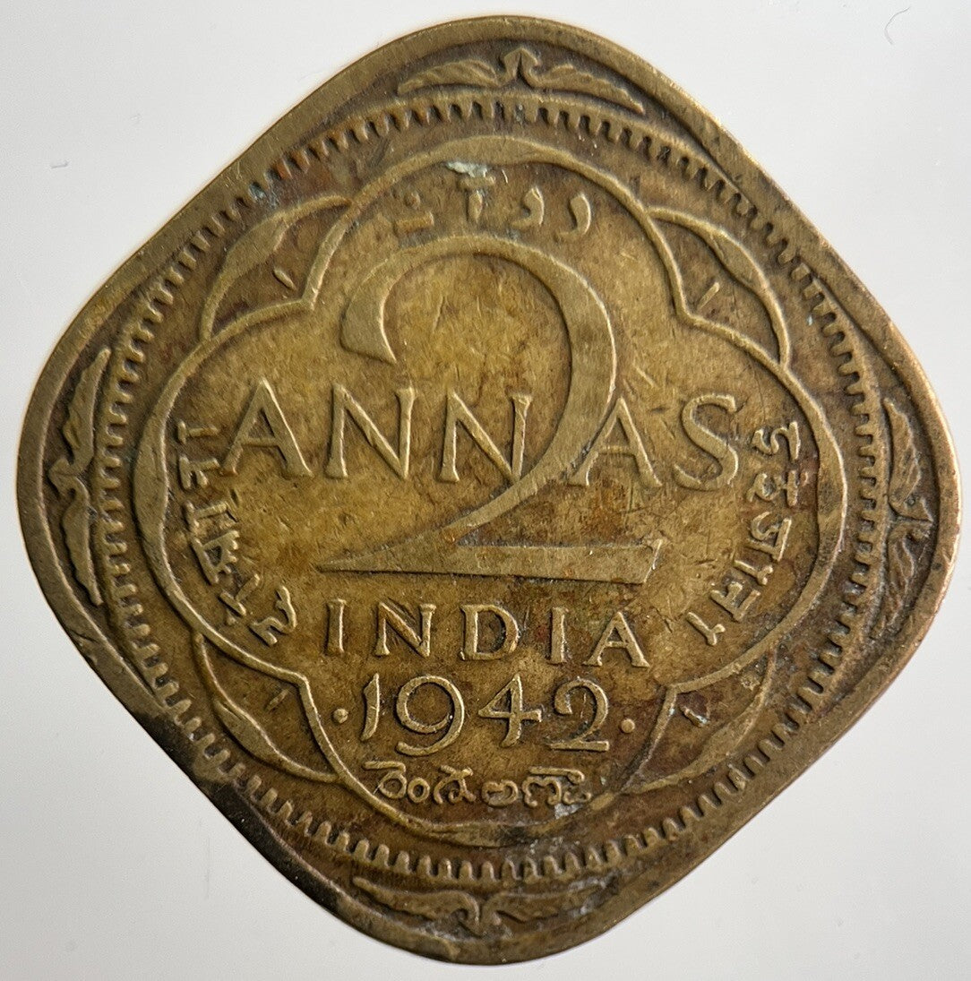1942 India 2 Annas Coin | Collectable Grade | a3345