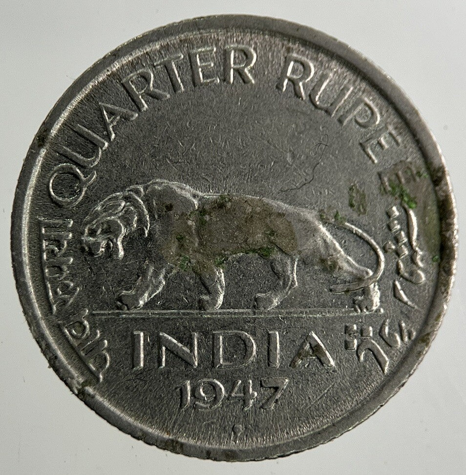 1947 India 1/4 Quarter Rupee Coin | Fine Collectable Grade