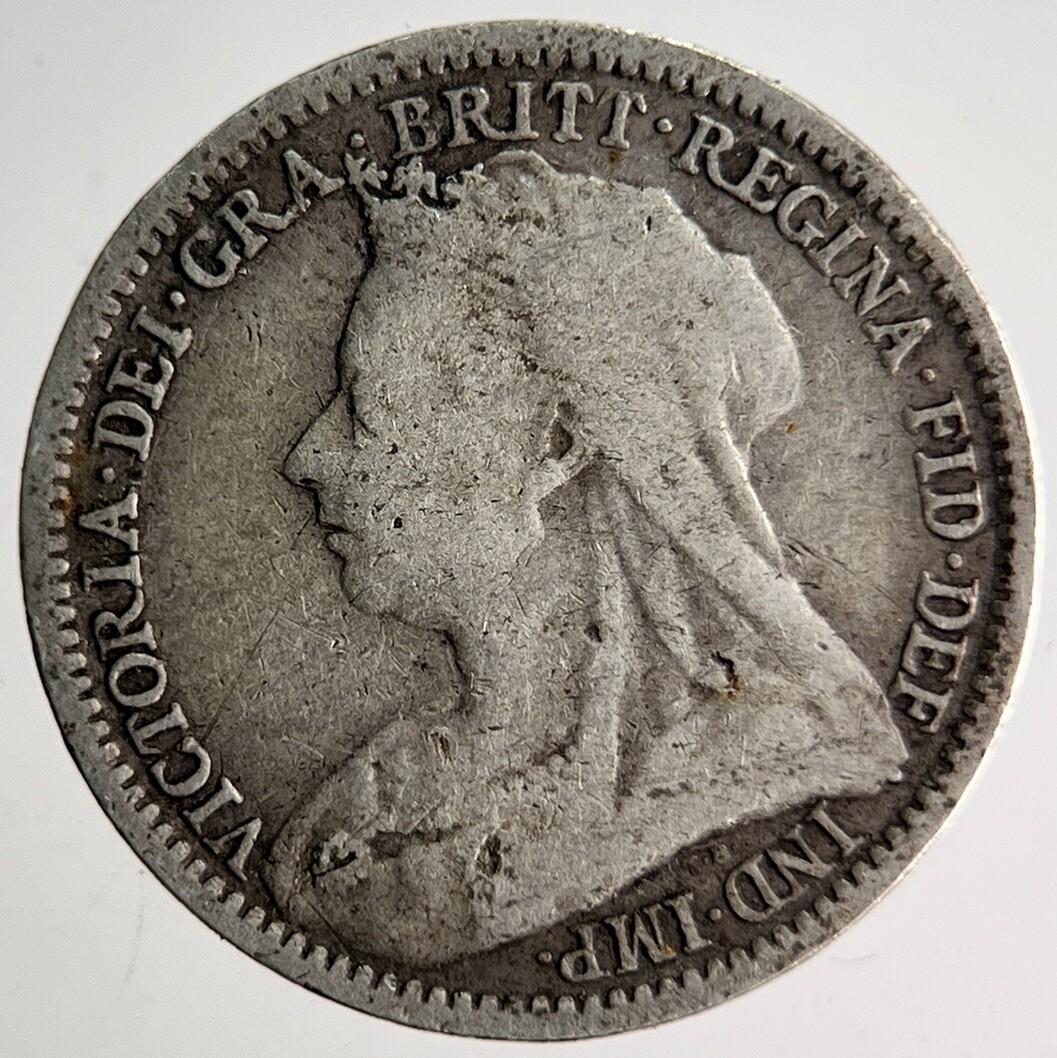 1893 Veiled Head Victoria Threepence Silver Coin | Collectable Grade | a4025