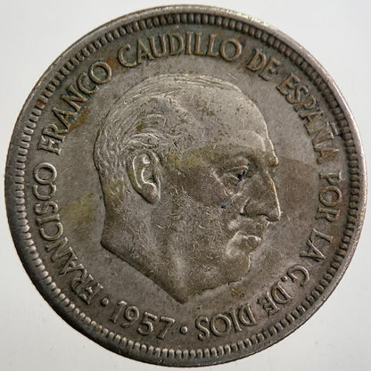 1957 Spain Cinco 5 Pesetas Coin | Very High Grade | a7717