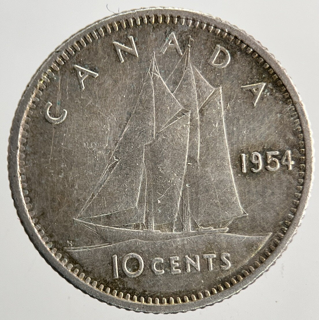 1954 Canada 10 Cents Silver Coin | Fine Collectable Grade | a9439