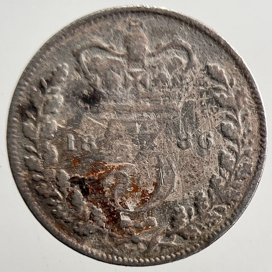 1886 Victoria Threepence Silver Coin | Fair Grade | a3615