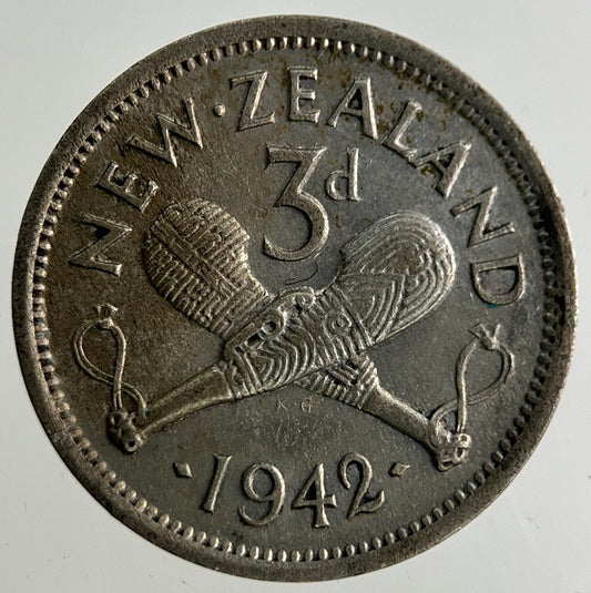 1942 New Zealand Threepence Silver Coin | Fine Collectable Grade