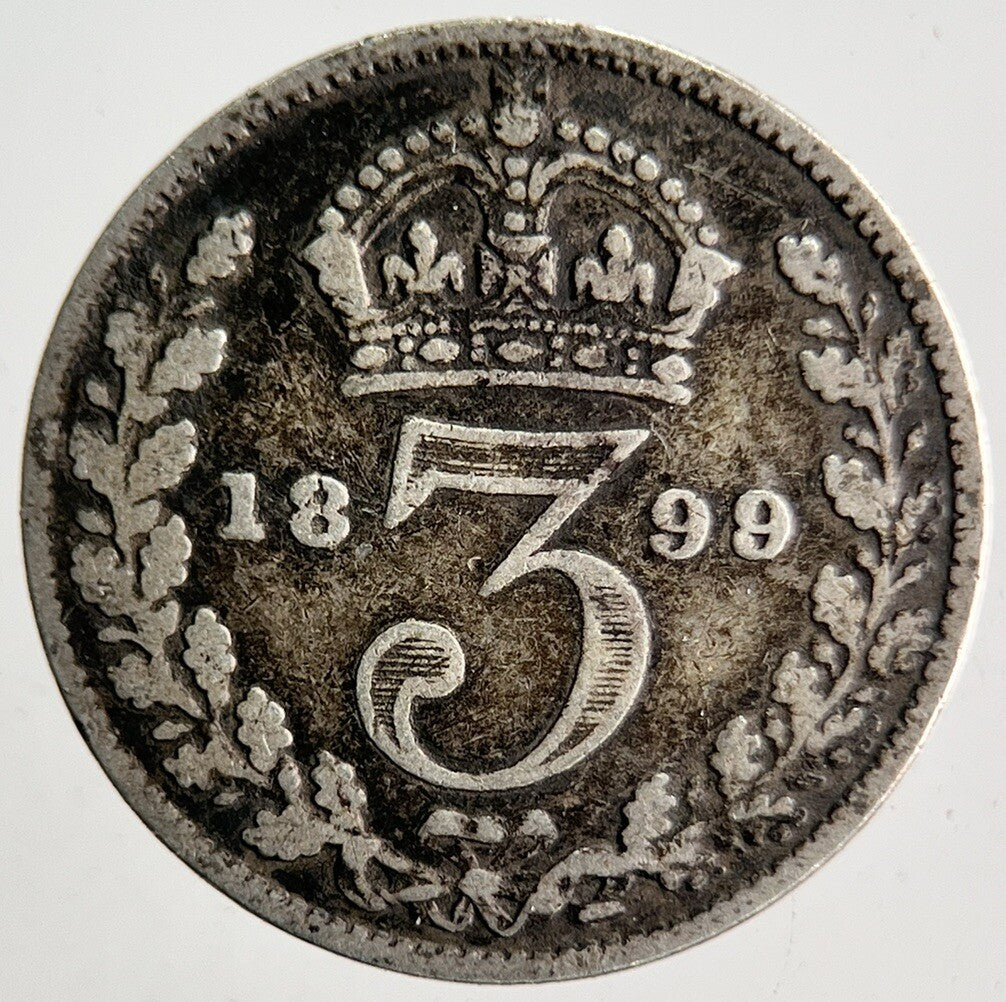 1899 Veiled Head Victoria Threepence Silver Coin | Collectable Grade | a4022