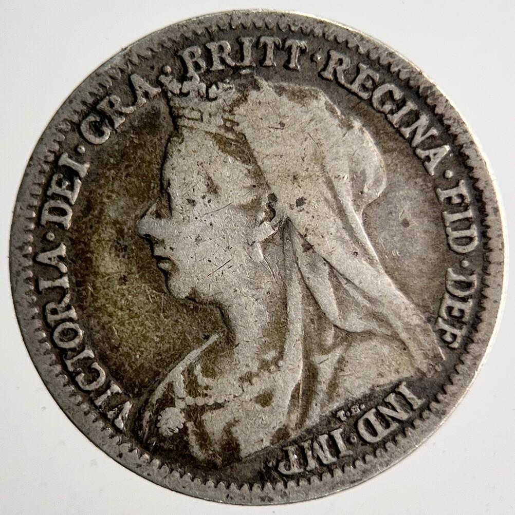 1899 Veiled Head Victoria Threepence Silver Coin | Collectable Grade | a4022