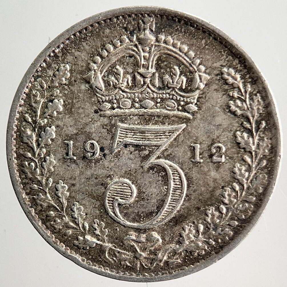 1912 George V Threepence Silver Coin | Very High Grade | a3226