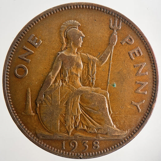 1938 George VI One Penny British Coin | Fine Collectable Grade | a9845