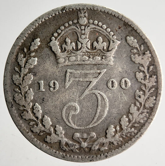 1900 Veiled Head Victoria Threepence Silver Coin | Collectable Grade | a4032