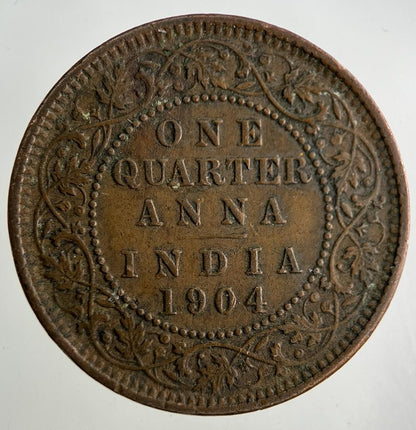1904 India 1/4 Quarter Anna Coin | Fine Collectable Grade