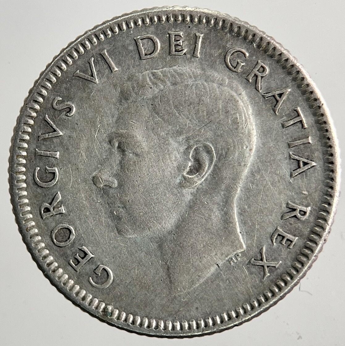 1950 Canada 10 Cents Silver Coin | Fine Collectable Grade | a9441