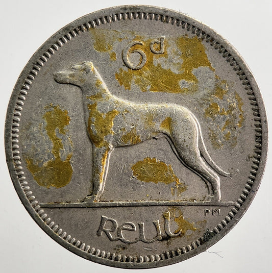 1962 Irish Dog Sixpence Coin | Very High Grade | a7463