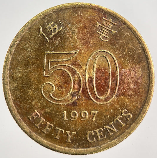 1997 Hong Kong 50 Cents Coin | Fine Collectable Grade | a8054