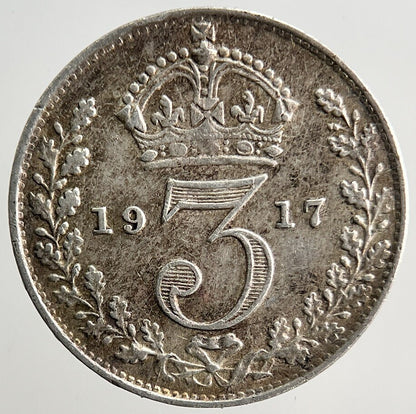 1917 George V Threepence Silver Coin | Very High Grade | a3225