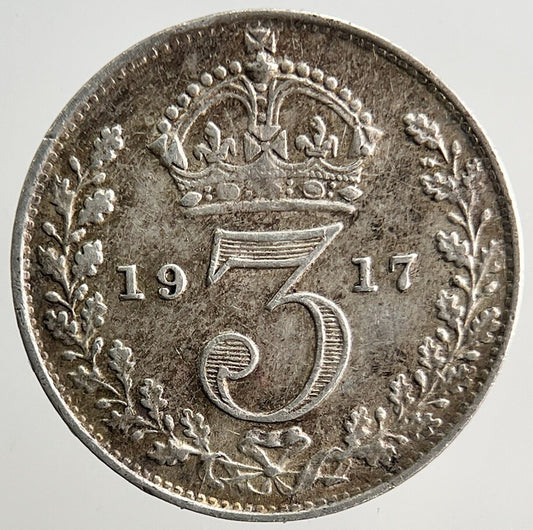 1917 George V Threepence Silver Coin | Very High Grade | a3225
