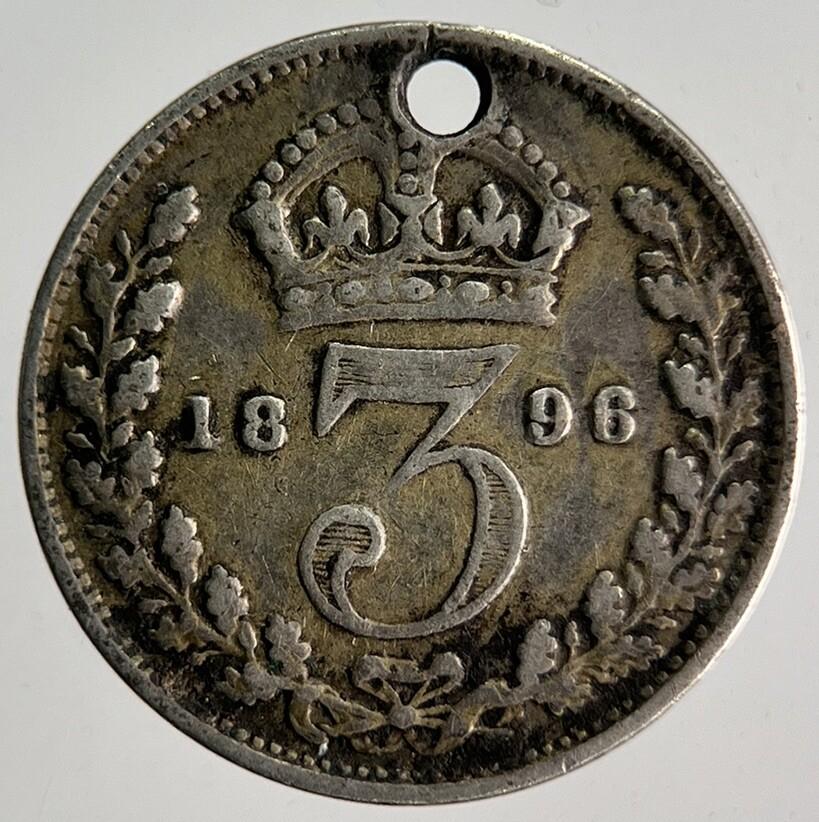 1896 Veiled Head Victoria Threepence Silver Coin | Collectable Grade | a4019