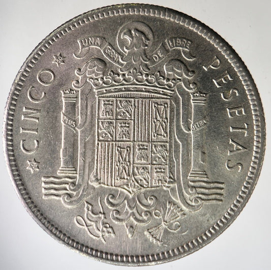 1949 Spain Cinco 5 Pesetas Coin | Very High Grade | a7719