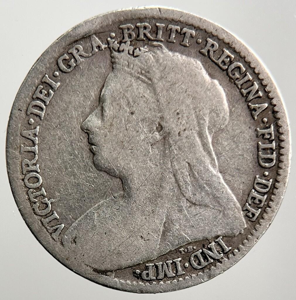 1897 Veiled Head Victoria Threepence Silver Coin | Collectable Grade | a2730