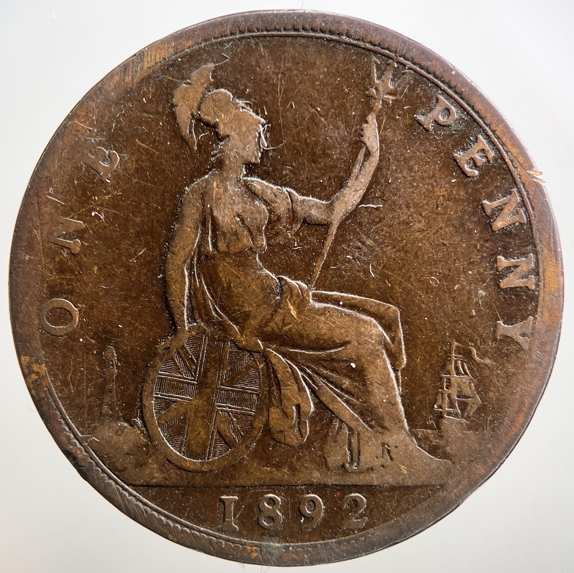 1892 Victoria One Penny Coin | Fair Grade